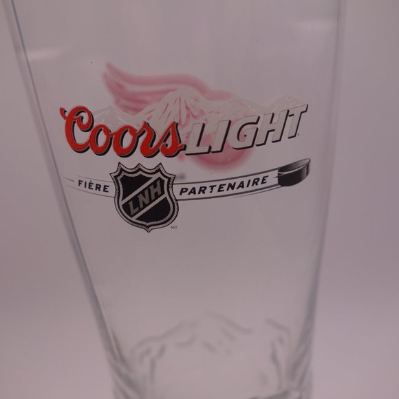 NHL Detroit Red Wings Coors Light Fiere LNH Partenaire Beer Glass - Picture 5 of 11
